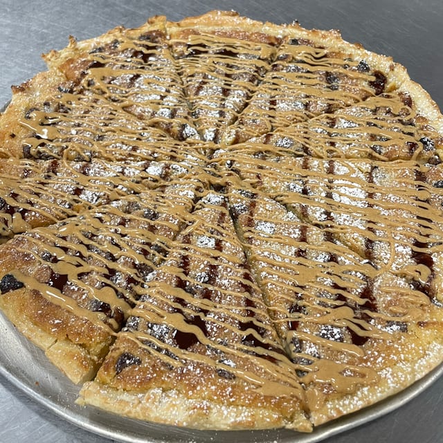 Chocolate Chip Peanut Butter Pizza.