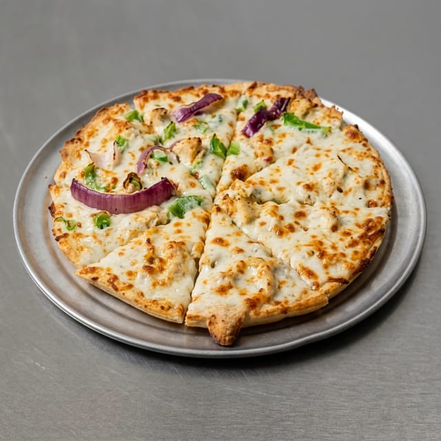 Chicken Alfredo Pizza.