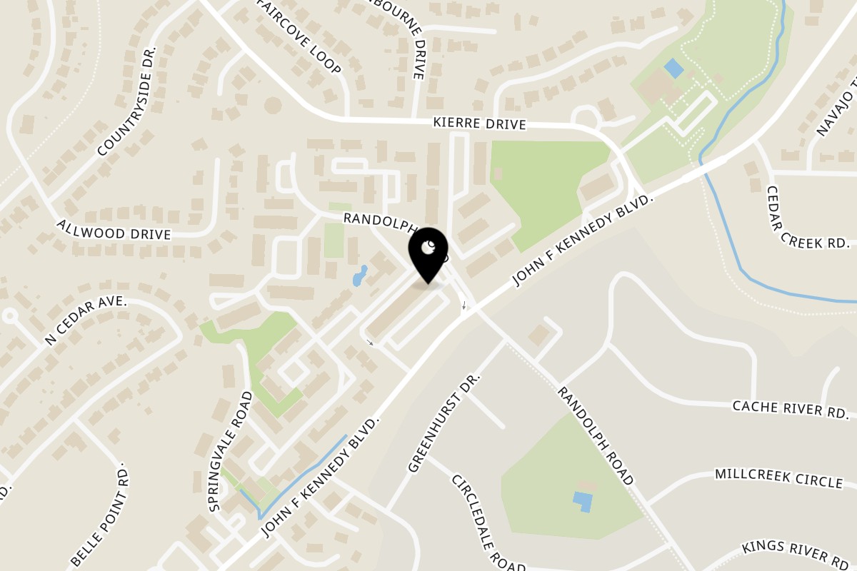 Map showing the location of Larry's Pizza North Little Rock on 5933 John F Kennedy Blvd in North Little Rock