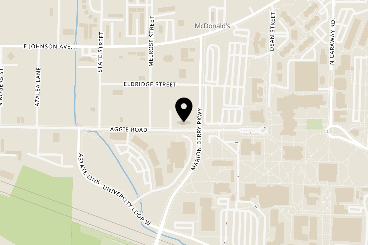 Map showing the location of Larry's Pizza Jonesboro on 1918 Aggie Rd in Jonesboro