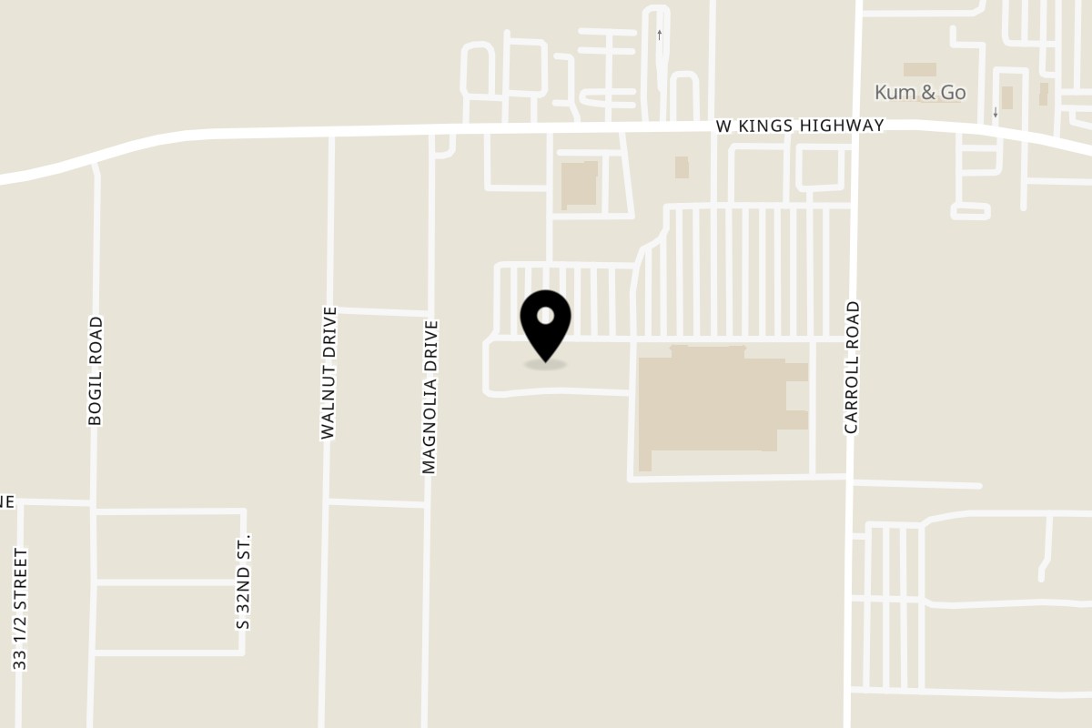 Map showing the location of Larry's Pizza Paragould on 2900 W Kingshighway in Paragould