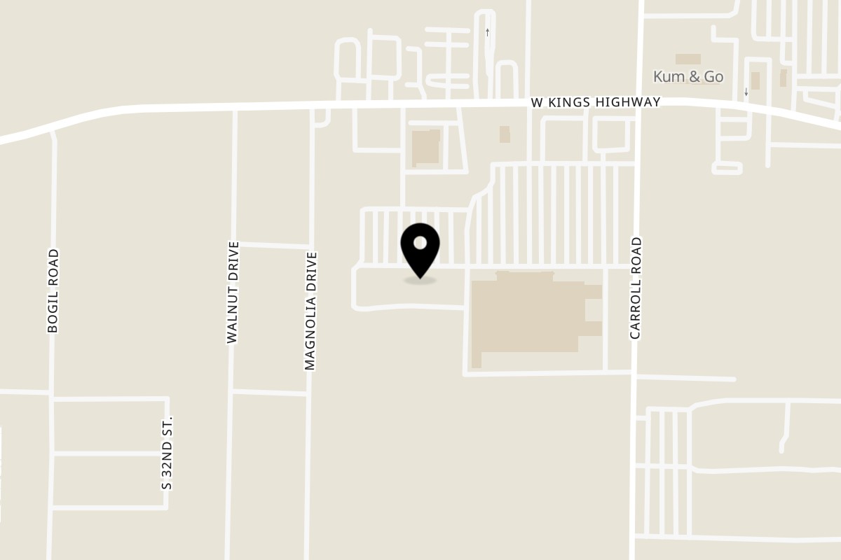 Map showing the location of Larry's Pizza on 2900 W Kingshighway #7 in Paragould